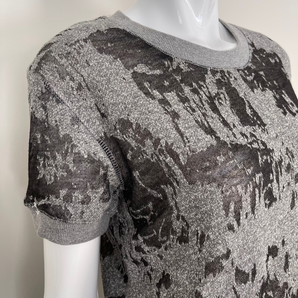 IRO. JEANS Burnout Distressed Sweatshirt Tee in Grey - Picture 4 of 8